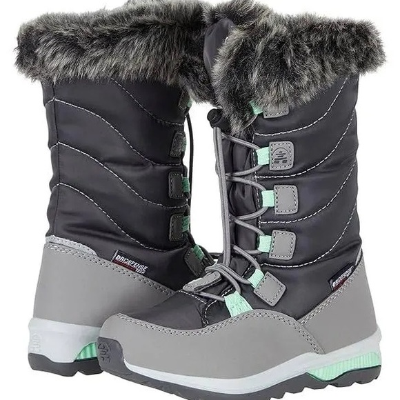 NIB Girls Sz Youth 13 faux midcalf fur Prairie boots glam rain snow winter - Picture 1 of 10
